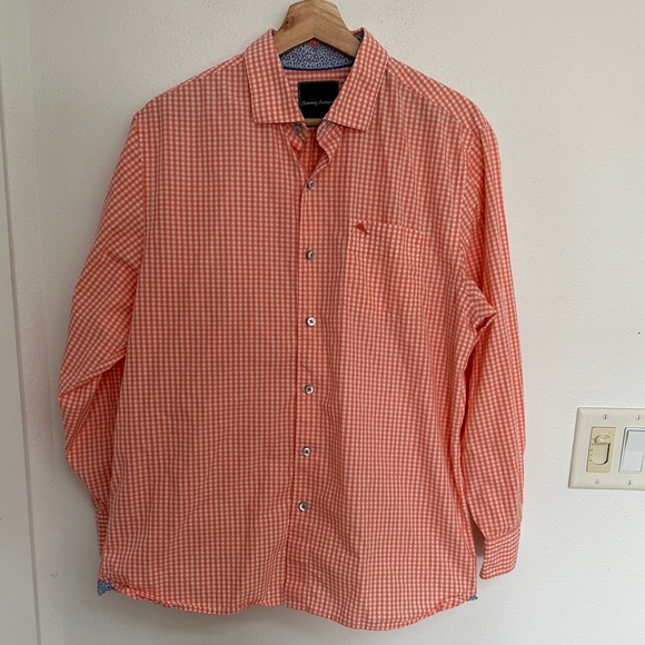 Tommy Bahama Other - Tommy Bahama Men's Orange  Checkered Button-Down Shirt